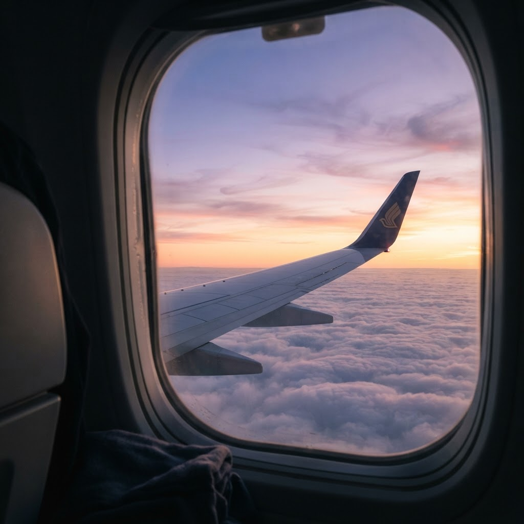 RIA aircraft above the clouds at dawn